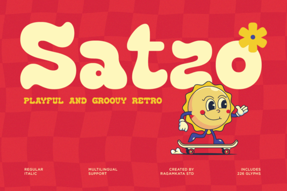 Exploring the Groovy World of Ssatzo: A Retro Display Font with Nostalgic Charm
